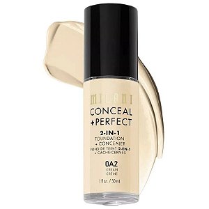 Base Líquida Milani Conceal + Perfect 2 em 1 0A2 Cream - 30mL