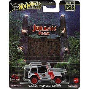 Carro Jeep Wrangler Sahara Hot Wheels Premium Jurassic Park Mattel - JBL59 - 1992