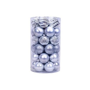 Bola de Natal com 41 Peças de 6 CM Prateado