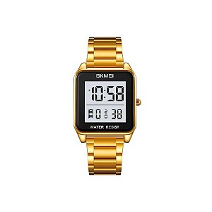 Relógio Masculino Digital Skmei 2154 GDWT Branco Dourado