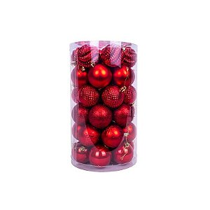 Bola de Natal com 41 Peças de 6 CM Vermelho