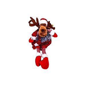 Boneca Rena Decorativa de Natal Sentada 60CM