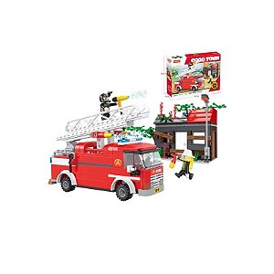 Blocos Cogo Fire Series Caminhão de Resgate 411 Peças