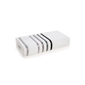 Toalha de Banho Karsten Lumina 70x140cm Branco e Cinza