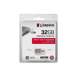 Pendrive Kingston Datatraveler Microduo 3C 32GB USB 3.1 - DTDUO3C/32GB