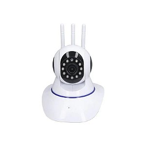 Câmera de Segurança IP WiFi Inteligente IP-05 - 4MP - 3 Antenas - 355° - Branca
