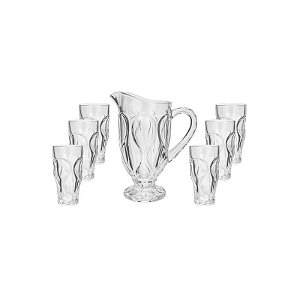 Jogo de Jarra 1,300L de Vidro com 6 Copos 300ML