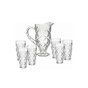 Jogo de Jarra de Vidro 1.300ml com 6 Copos de 300ml