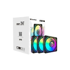 Cooler Fan Aigo Darkflash INF24T 3-em-1 Argb Preto