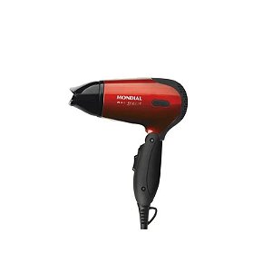 Secador de Cabelo Mondial Max Travel SC-10 Bivolt 1200 W - Preto/Vermelho