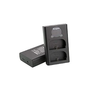 Carregador de Bateria Kingma LP-E6 LCD USB Duplo