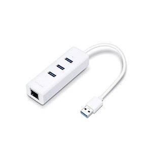 Hub USB TP-Link UE330 - 3 Portas USB/1 Porta Ethernet - 1000MBPS - Branco