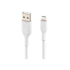 Cabo Belkin Boostcharge 1M USB-A/Lightning Trançado Branco - CAA002BT1MWH