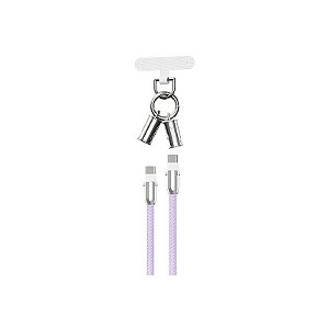 Cabo de Alça Devia EC657 2 Em 1 USB-C para USB-C de 1,6 M - Roxo