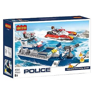 Kit Navio Patrulha Policial Cogo - 4164 (285 Peças)