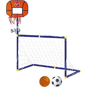 Jogo de Basquete e Futebol para Porta - PL46