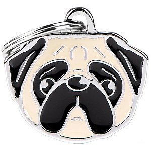 Placa de Identificação MyFamily Friends Cachorro Fulvo Pug MF18N