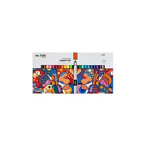 Marcador Carioca Plus Prisma Fiber - Ponta - 445207 (24 cores)