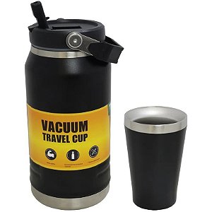Botella + Vaso Térmico Classic Series BS6-1 Flip Straw Water Bottle 1.2L Black