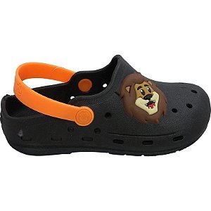 Sandália Crosc Infantil Pé com Pé 55169-1725 - Preto/Laranja