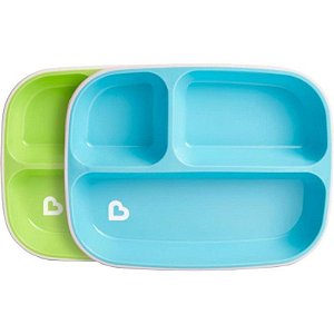 Pratos com Divisórias Splash Munchkin - 46727 (2 Unidades)