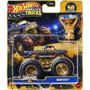 Carro Bigfoot Hot Wheels Monster Trucks Trophy Champions Mattel - JDV97