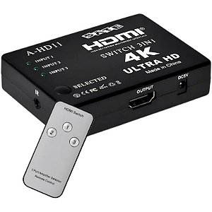 Chave HDMI Satelote A-HD11 de 3 Portas 4k