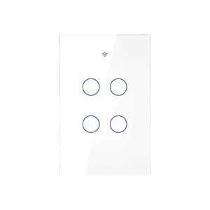 Interruptor Touch Inteligente Moes WS-US4-RFW-N Wi-Fi/RF/Alexa - Branco