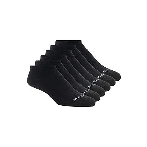 Meia Feminina Skechers 6 Pares Sem Terry Não Aparece Preto 9-11