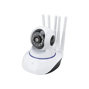 Câmera de Segurança IP WiFi Câmera Inteligente IP-08 - 4MP - 5 Antenas - 355° - Branco