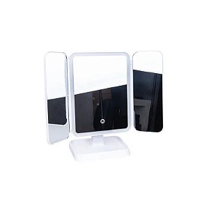 Espelho de LED Dobrável para Penteadeira com Armazenamento Branco 40X30CM