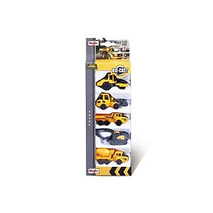 Kit de Veículos de Construção Mini 8cm Volvo 5 Peças