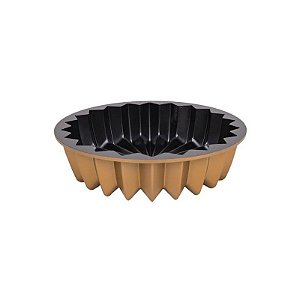 Forma Redonda Antiaderente para Bolo, 24X6,5CM, Dourada