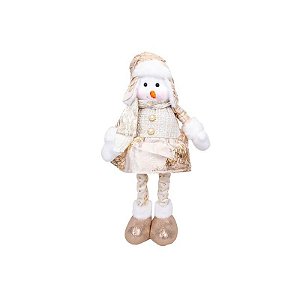 Boneco de Natal Boneco de Neve Retrátil 35 a 50cm Branco