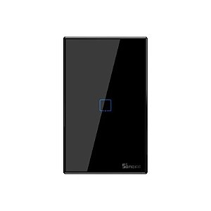 Interruptor Inteligente Touch Sonoff T3US1C-TX com Módulo Receptor RF 1 Botão - Preto