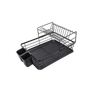 Escorredor de Louças de Metal 2 Níveis com Bandeja 22x42x31cm