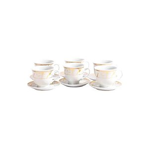 Conjunto Copo com Placas Cerâmica 220ML 6 Peças