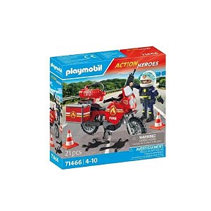 Brinquedo Playmobil Caminhão de Bombeiros na Cena do Acidente