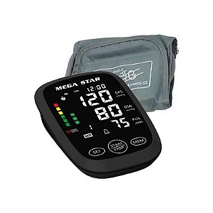 Aparelho de Pressão Digital para Braço Megastar HT568G Tela LCD - Preto