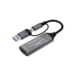 Adaptador de Captura de Video Tomate MTV-751 - USB/USB-C - 4K/30Hz - Cinza