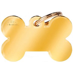 Placa de identificação MyFamily Osso Grande MFB07 - Dourado