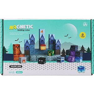 Jogo de Construção Cubos Magnéticos Chuang Huang - CH1390 (60 peças)
