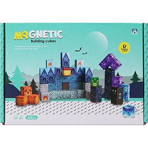 Kit de 64 Cubos Magnéticos de Construção Chuang Huang - CH1392 (64 pçs)