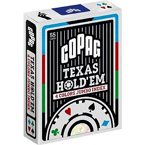 Baralho Copag Texas Hold'em 4 Cores Jumbo Index - 55 Cartas