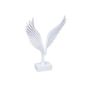 Estátua de Pássaro em Resina 33 CM Branca