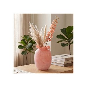 Vaso de Vidro Soprado - Tonalidade Coral