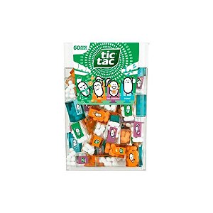 Bala Tic Tac Travels Mix de Frutas (Hortelã) Sortidas com 60 Unidades 228G