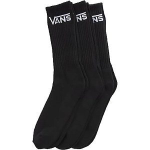 Meias Vans Classic Crew VN-000F0XBLK (3 Pares)