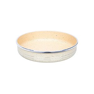 Assadeira Redonda de Granito Creme - 30 CM