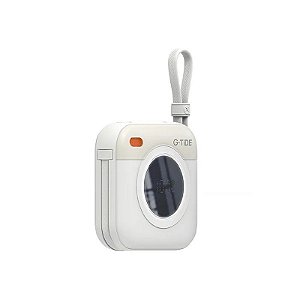 Carregador Portátil Sem Fio G-Tide Multi X1 10.000 Mah 2 Saídas USB-C e Lightning - Branco/Bege